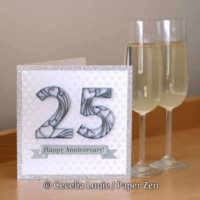 Quilling Number E-book Anniversary Card