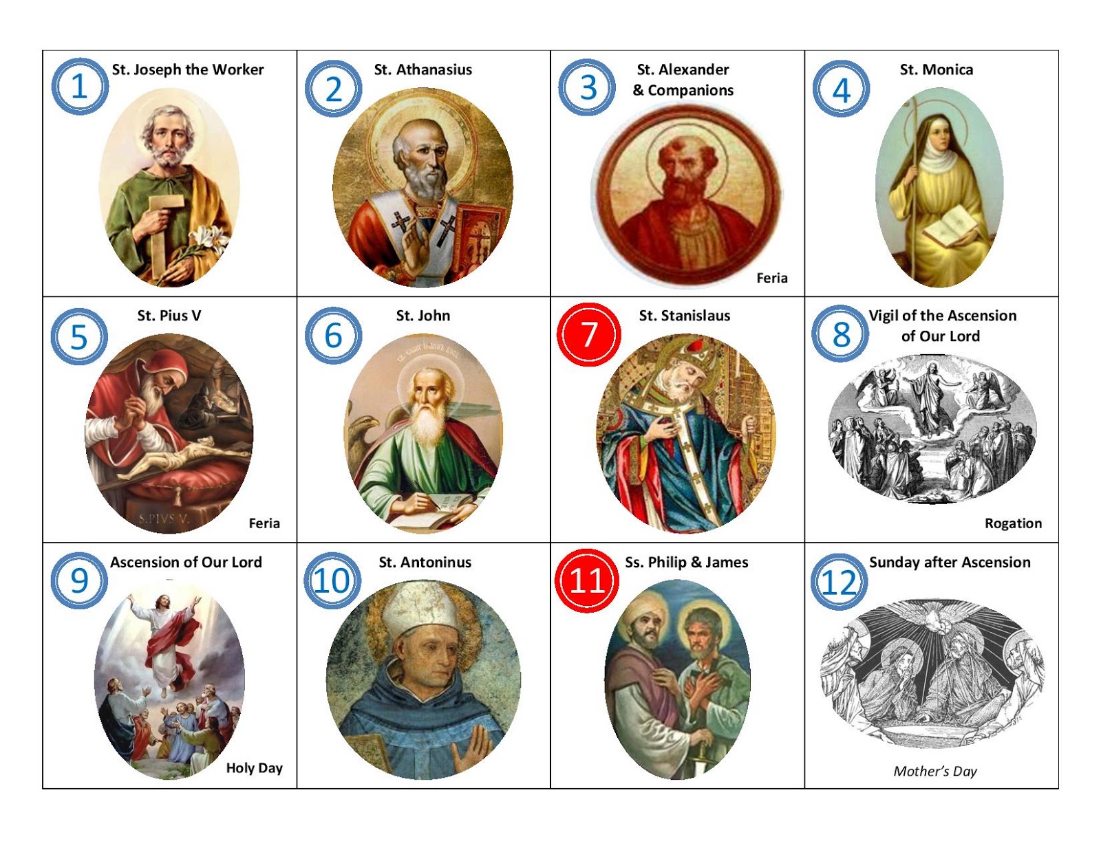 Roman Catholic Saints Calendar 2024 - Auria Sascha
