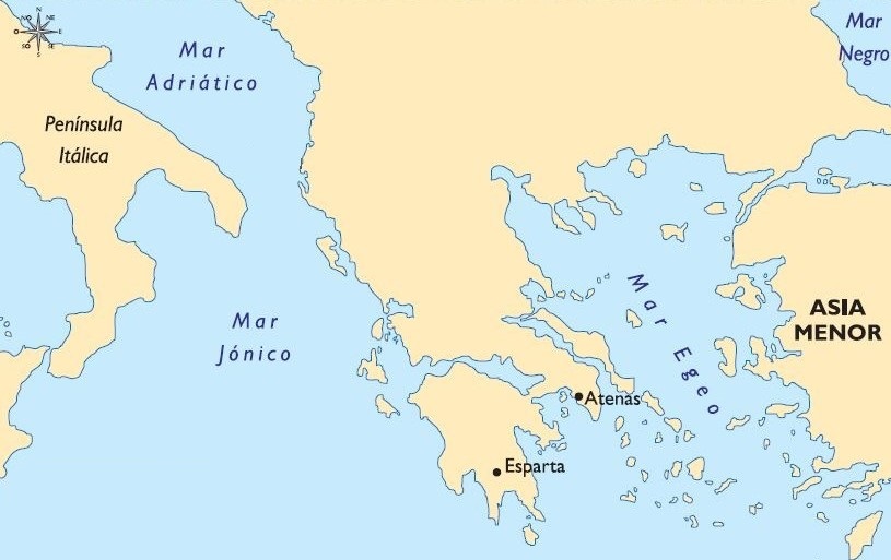 Mapa De Esparta Y Atenas