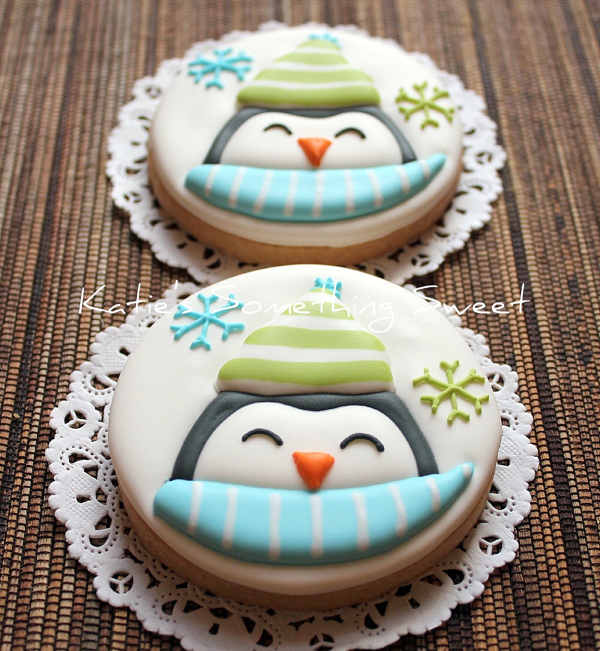 {Katie's Something Sweet} Monogram Cookie Penguin Cookie {Katie's Something Sweet} Monogram Cookie Penguin Cookie