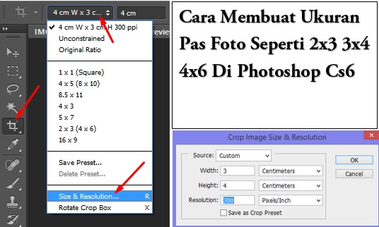 Cara Membuat Ukuran Pas Foto Seperti 2x3 3x4 4x6 Di 