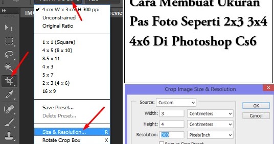 Cara Membuat Ukuran Pas Foto Seperti 2x3 3x4 4x6 Di Photoshop Cs6 Gammafis Blog