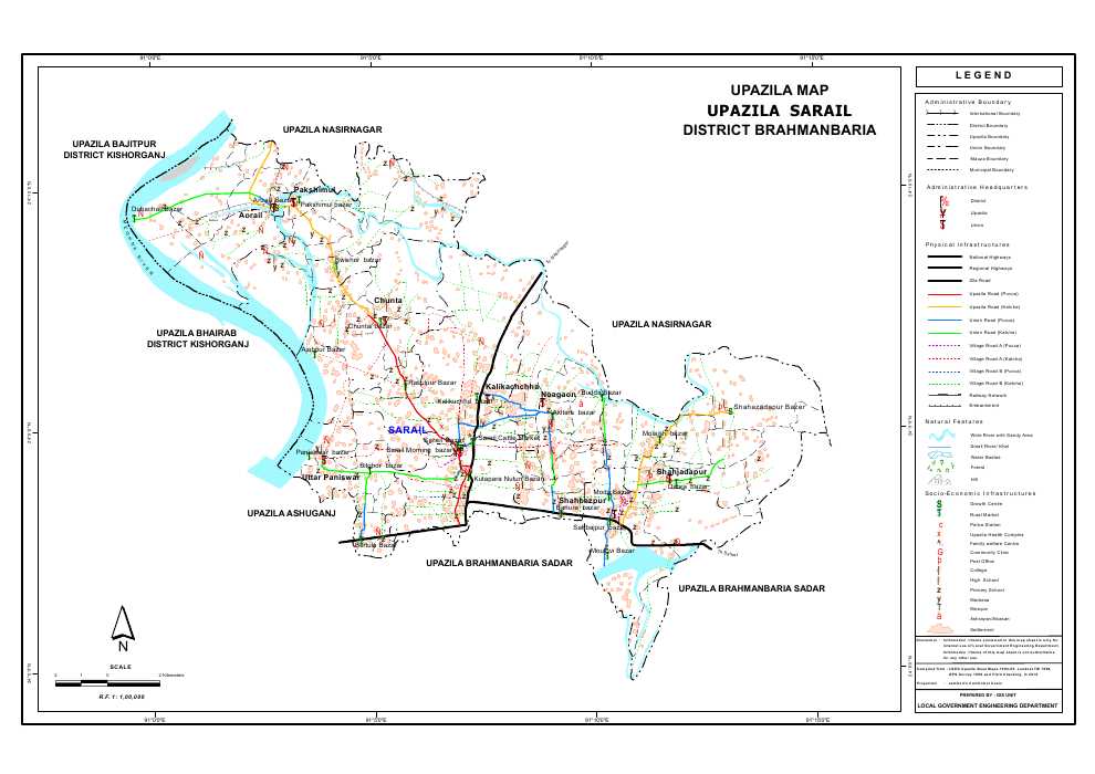 Sarail Upazila Map Brahmanbaria District Bangladesh