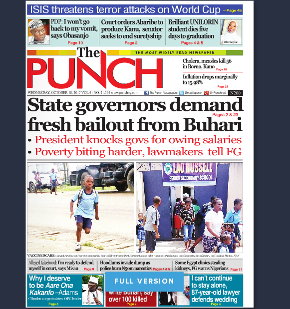 Breaking News In Nigeria Today Punch / Kjhgc Txkaqjmm 