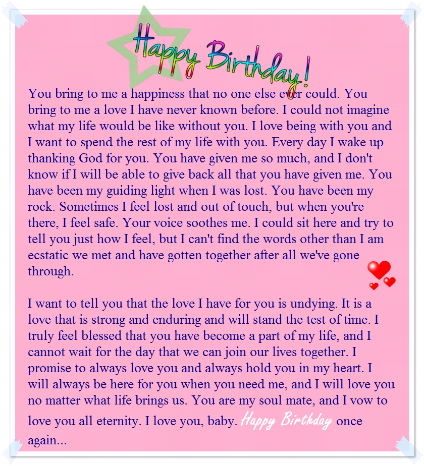 Birthday Paragraph For Her Sample Birthday Letters For Girlfriend Birthday Paragraph For Her Sample Birthday Letters For Girlfriend