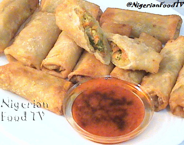 nigerian spring rolls, nigerian small chops, nigerian spring roll