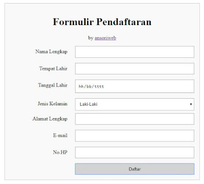 Cara Membuat Formulir Pendaftaran Sederhana