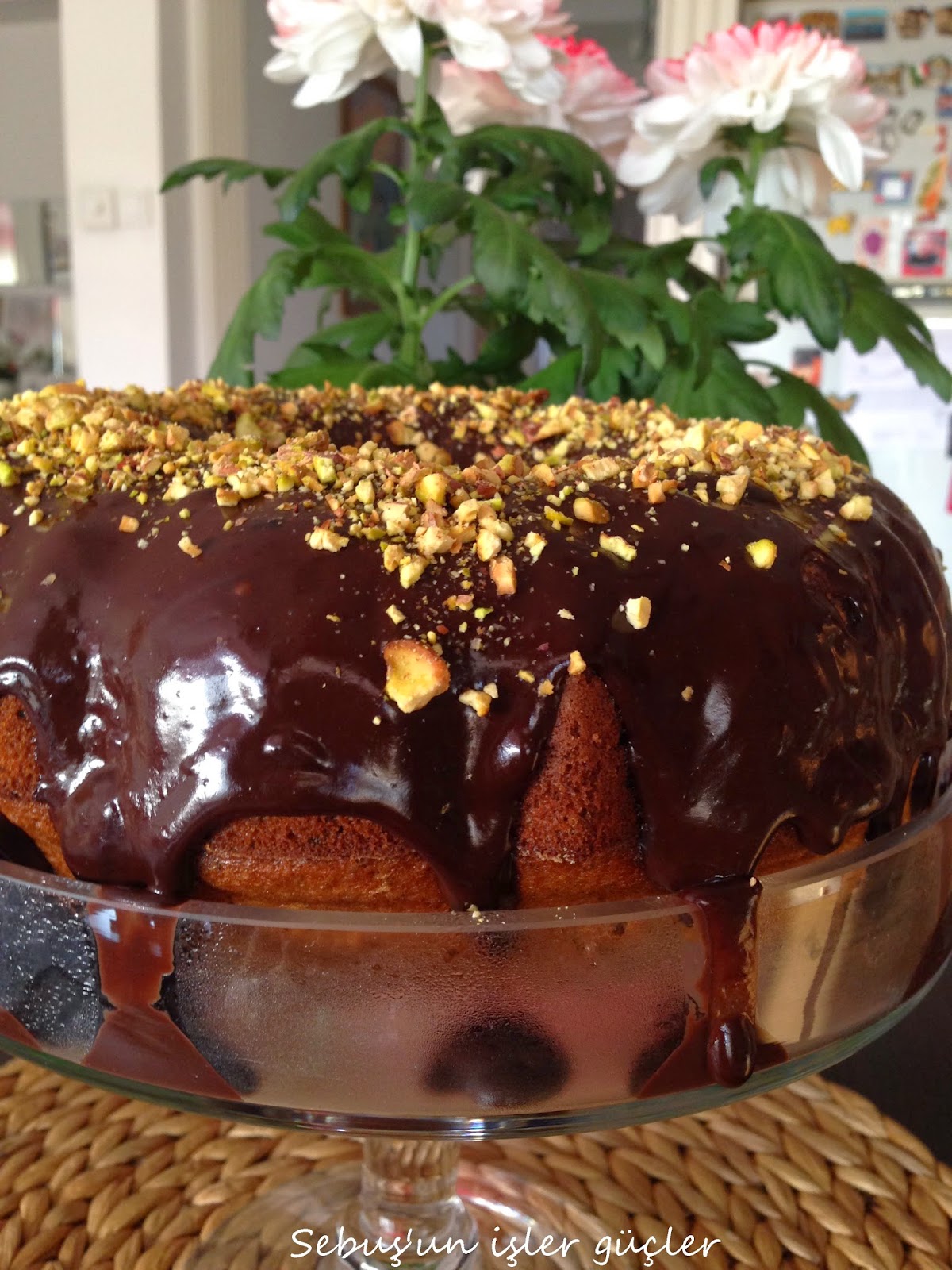 Antep fıstıklı kek görünümlü ıspanaklı kek)