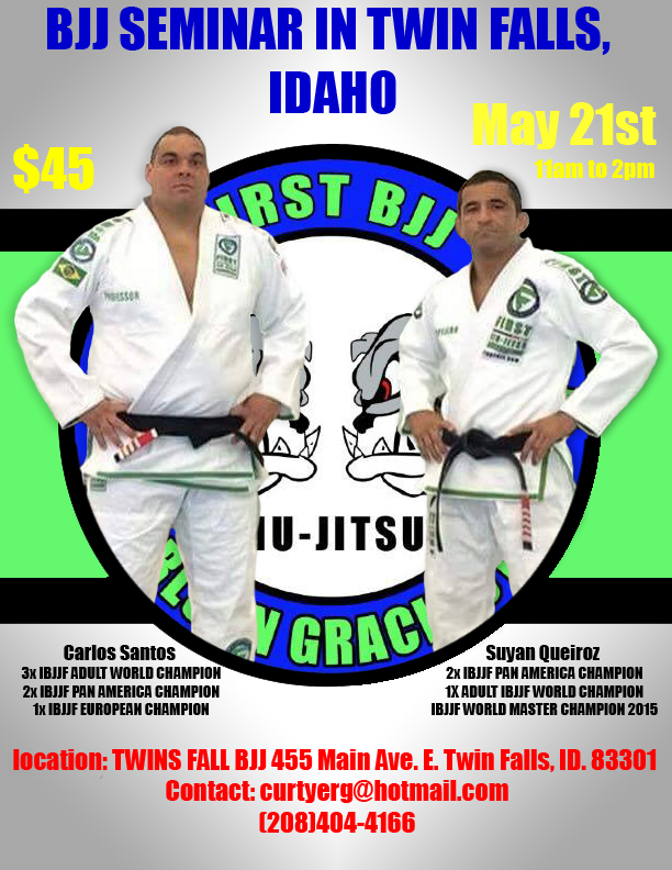BJJ ONE NEWS CARLSON GRACIE BLACK BELTS bjj seminar in Twin Falls, Idaho.