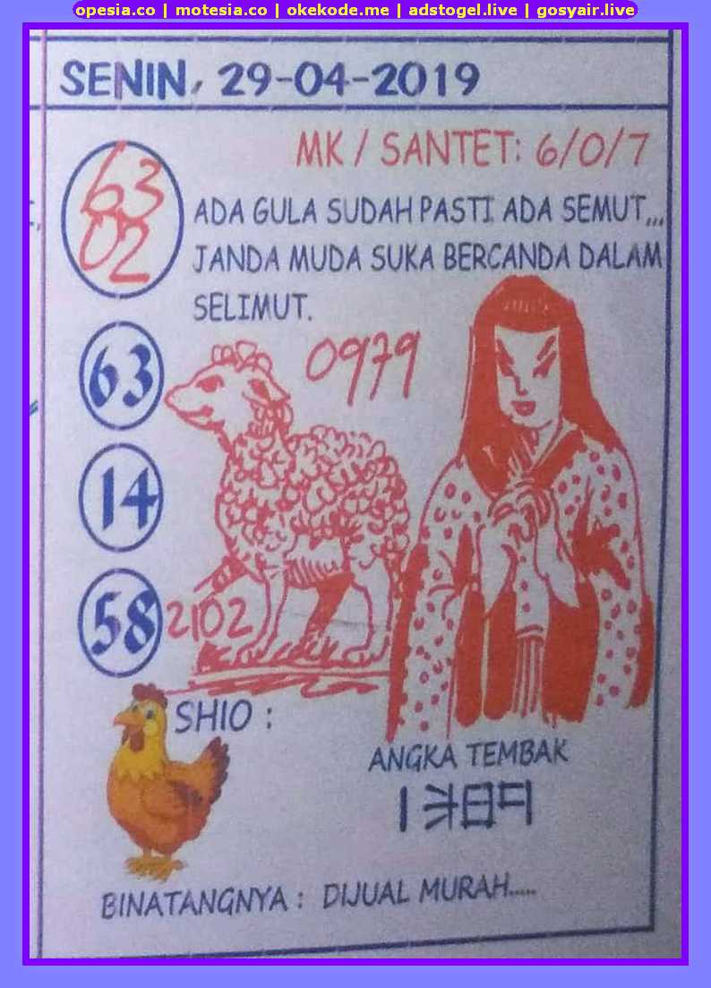 Kode Syair Sgp Hari Senin 29 April 2019 Okekode