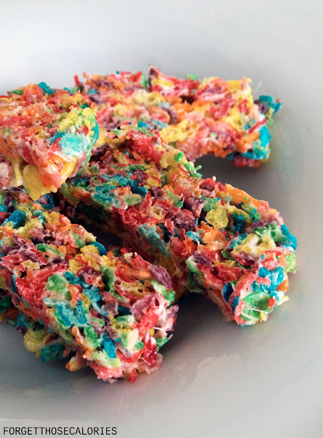 Fruity Pebbles Marshmallow Bars | FORGET THOSE CALORIES
