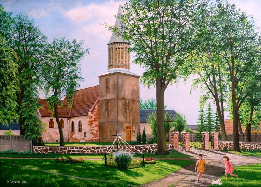Kościół we wsi Bród , 50 x 70 , olej