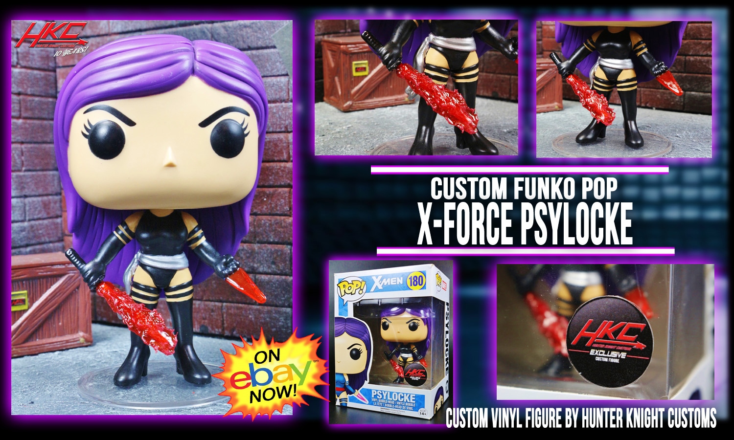 Custom Funko POP XForce Psylocke by Hunter Knight Customs