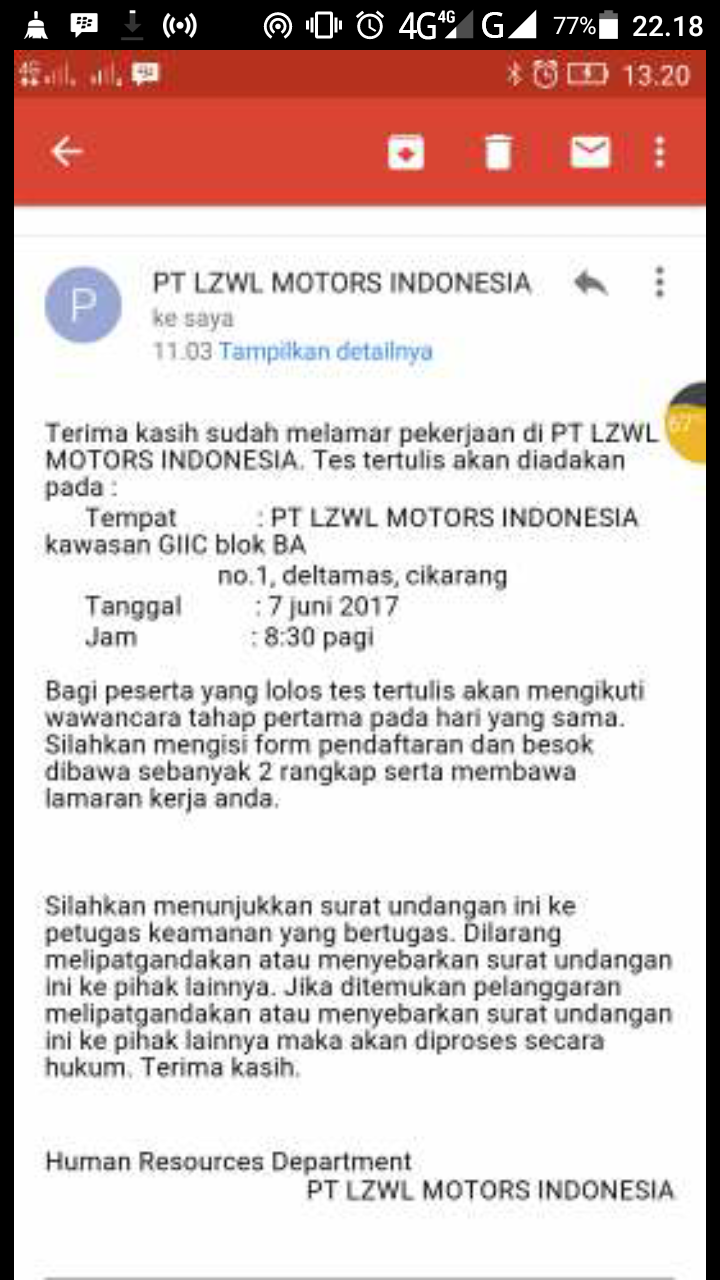 Pt Lzwl Motors Indonesia Via Email Untuk Lulusan Smk Random
