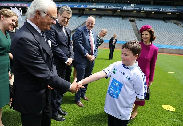 President Michael D Higgins and his wife Sabina Coyne. Queen Silvia and King Carl Gustaf visited the Croke Park GAA Stadium