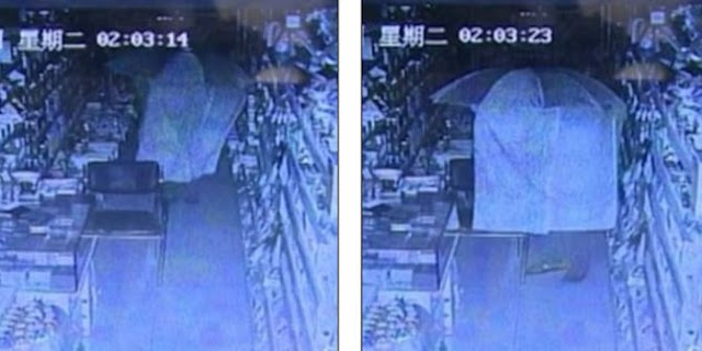 NGAKAK, Aksi Pencuri ini Gunakan Payung Agar tak Terekam CCTV