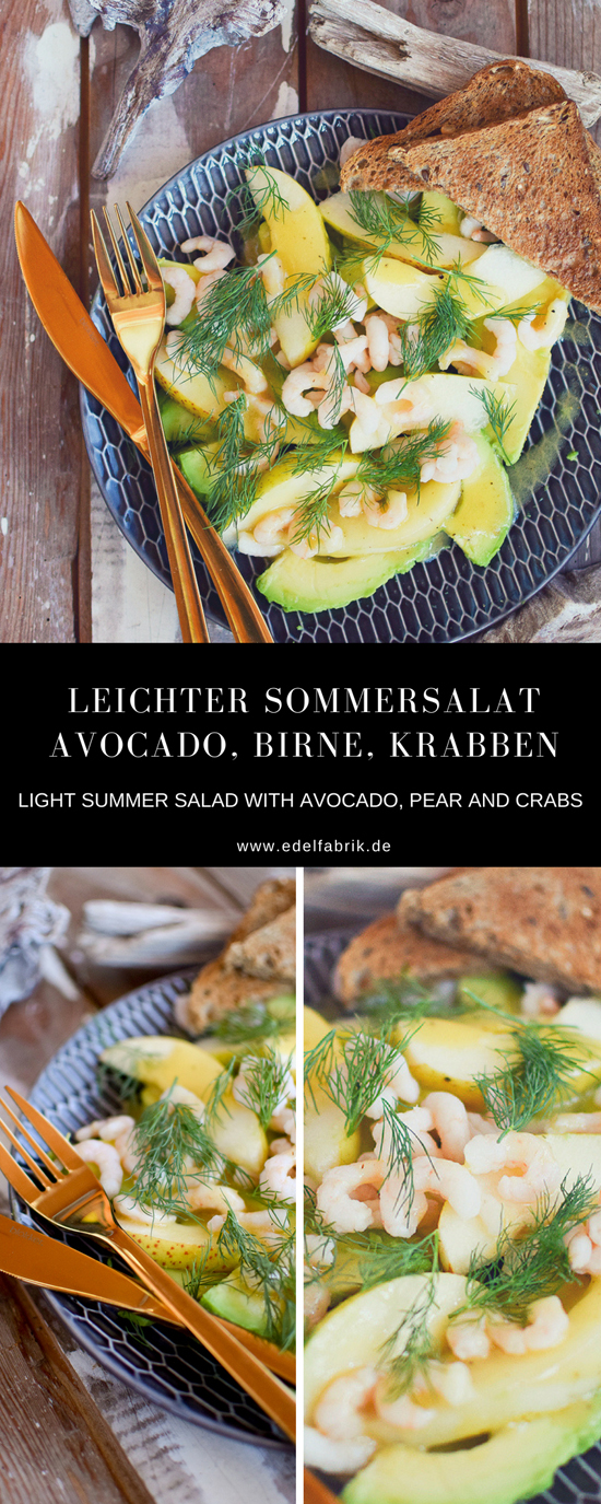 Frischer Avocado Salat mit Birnen und Krabben | Gesundes Rezept mit ...