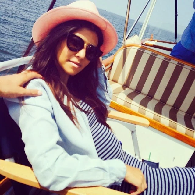 Kourtney Kardashian Boating in the Hamptons
