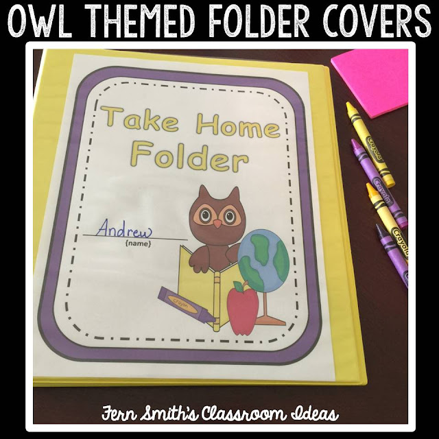 Do You Have a Owl Themed Classroom ? Your students will love these daily work folder covers for their student binders and you will love how organized these folders make your classroom management easier! There are SIX different character / color schemes included with this resource. Fern Smith's Classroom Ideas at TeachersPayTeachers.