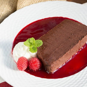 Chocolate Terrine with Raspberry Sauce | by That Skinny Chick Can Bake