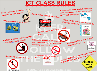 ict rules classroom poster class important most nitin