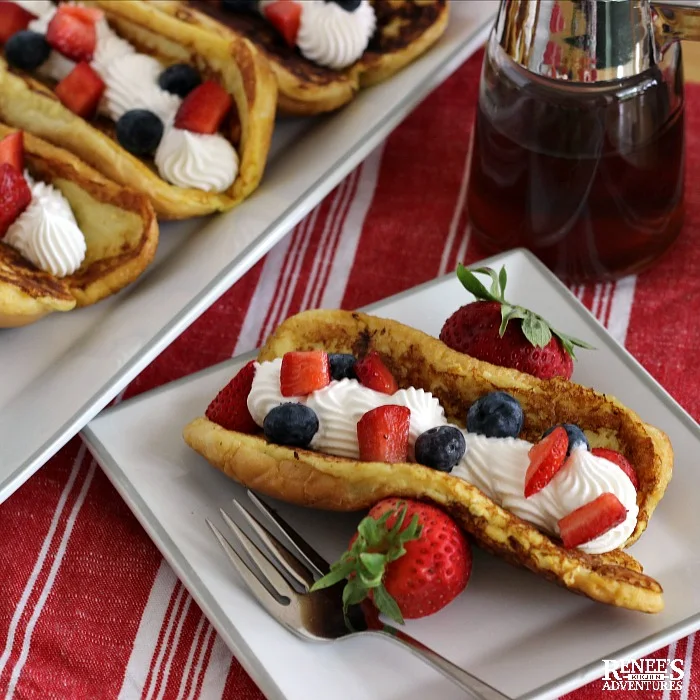 Hot Dog Bun French Toast on plate