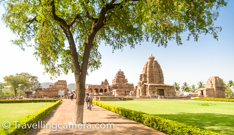 We parked our coach just outside the Pattadakal temples and walked towards these beautiful temples. The whole compound is maintained pretty well. There is entry ticket for the entry and photography is allowed inside temples without any restriction. Entry fees is different for Indians and foreigner tourists. These lush green lawns add contrast to these stone temples beautifully. 