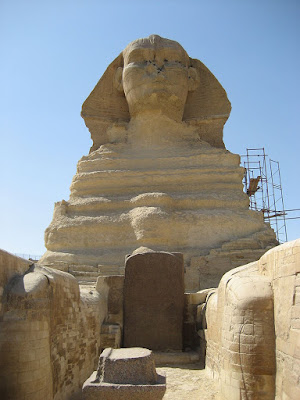 Great Sphinx with the Dream Stela set up by pharaoh Tuthmosis IV