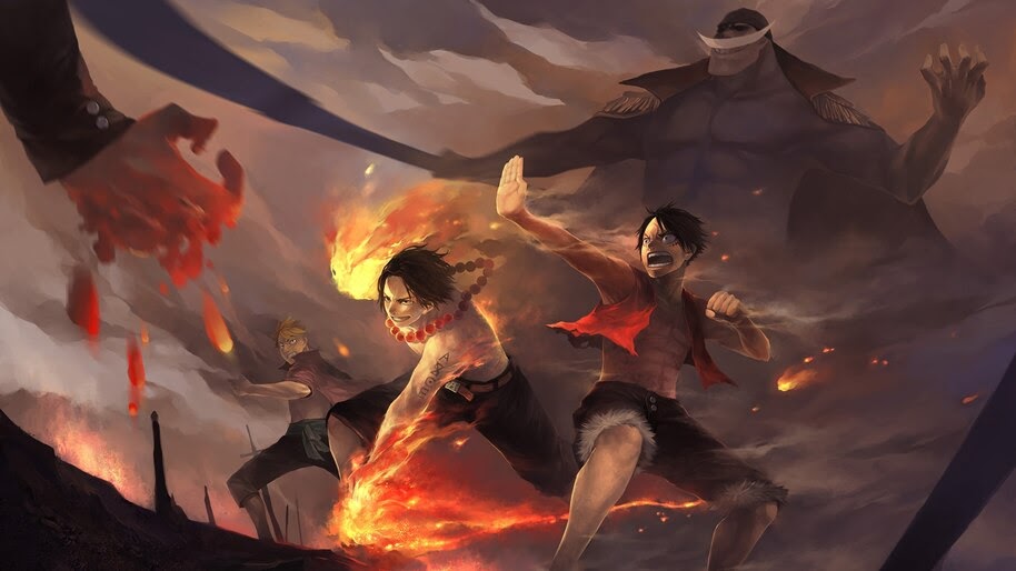 Ace, Luffy, Whitebeard, Marco, One Piece, 4K, #6.94