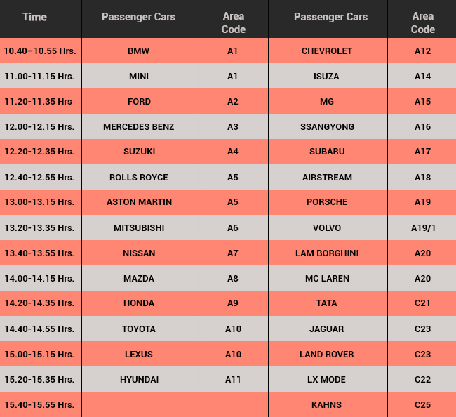 37th Bangkok International Motor Show Car Schedule