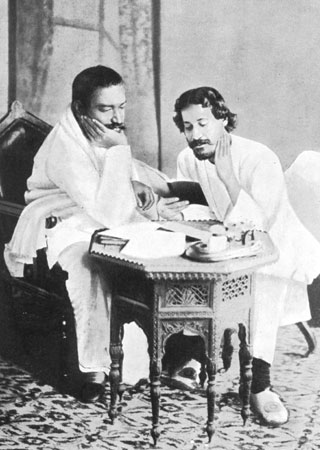 Rabindranath Tagore with friend Priyanath Sen | Indian Author & Poet Rabindranath Tagore Rare Photos | Rare & Old Vintage Photos