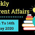 Weekly Current Affairs 8th To 14th May 2020