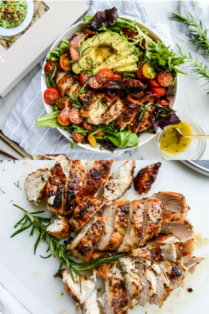 Daily favorite cuisine ROSEMARY CHICKEN, BACON AND AVOCADO SALAD