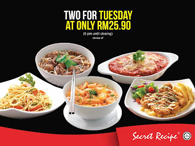 Secret Recipe Malaysia Tuesday Dinner Promo
