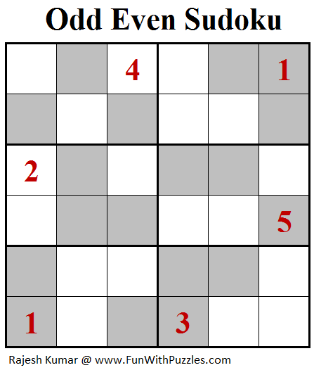 Odd Even Sudoku (Mini Sudoku Series #101)