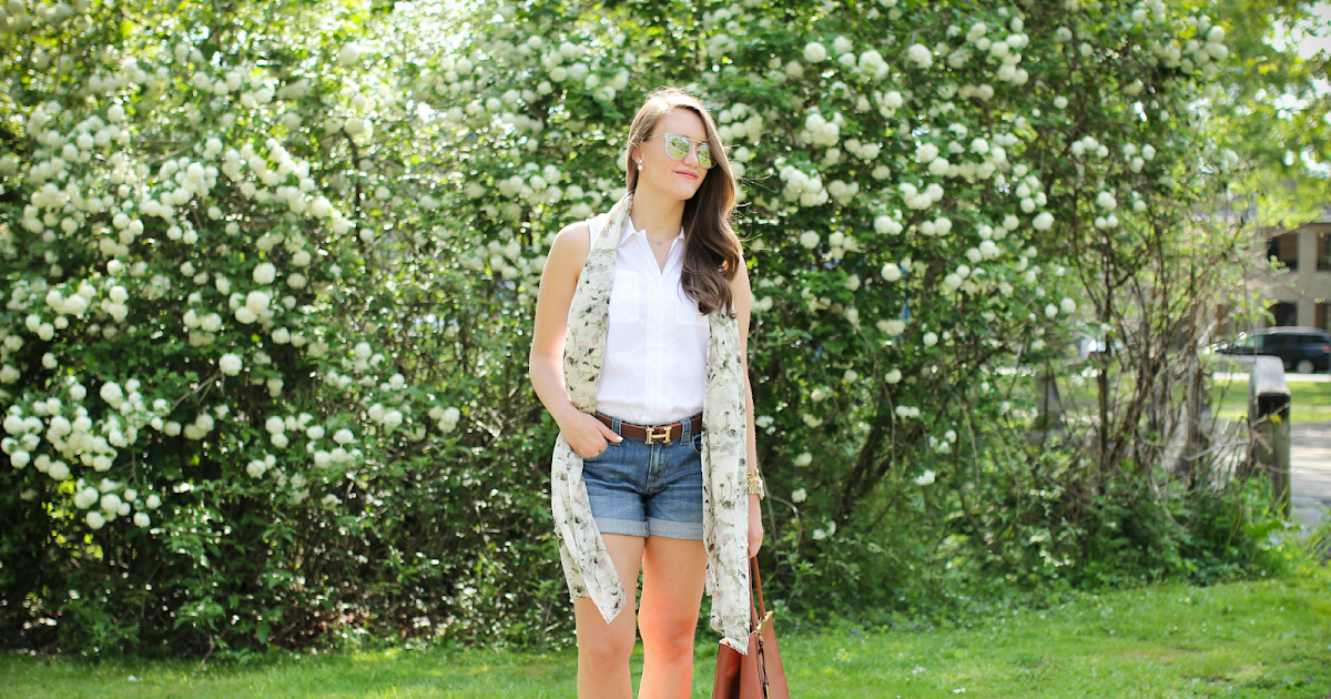 Classic Summer Look Collared Shirt and Denim Shorts Connecticut