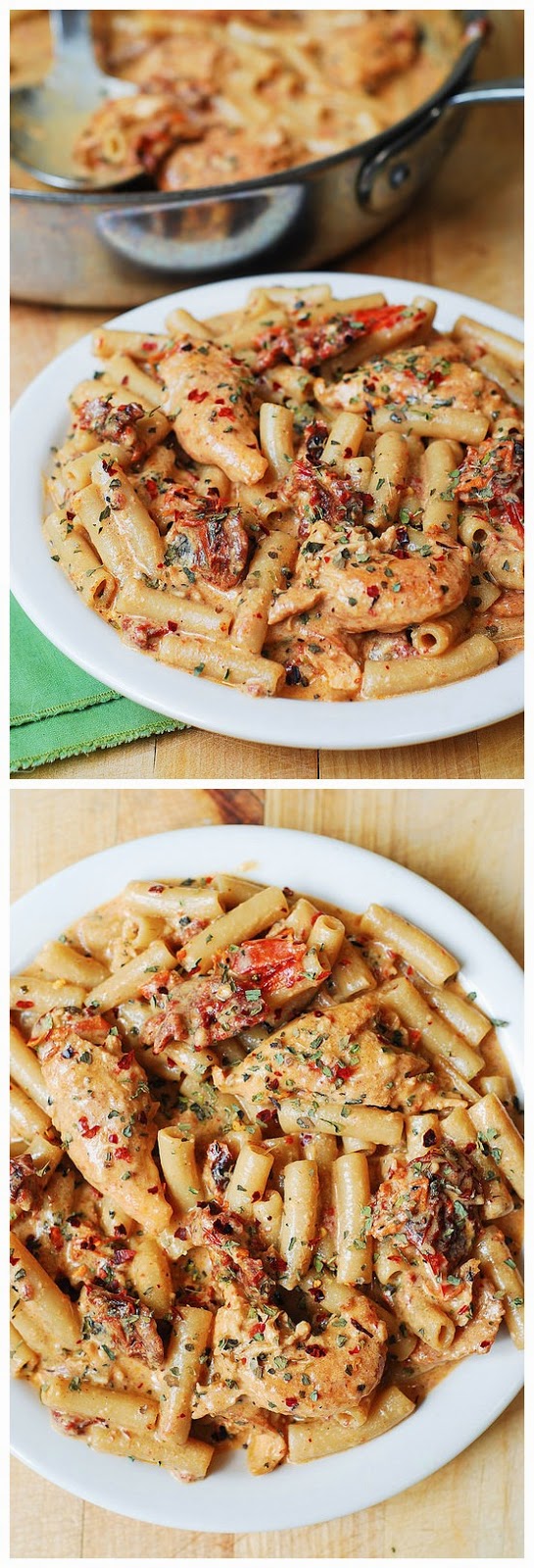 Chicken Mozzarella Pasta with SunDried Tomatoes Chopped Jalapeno