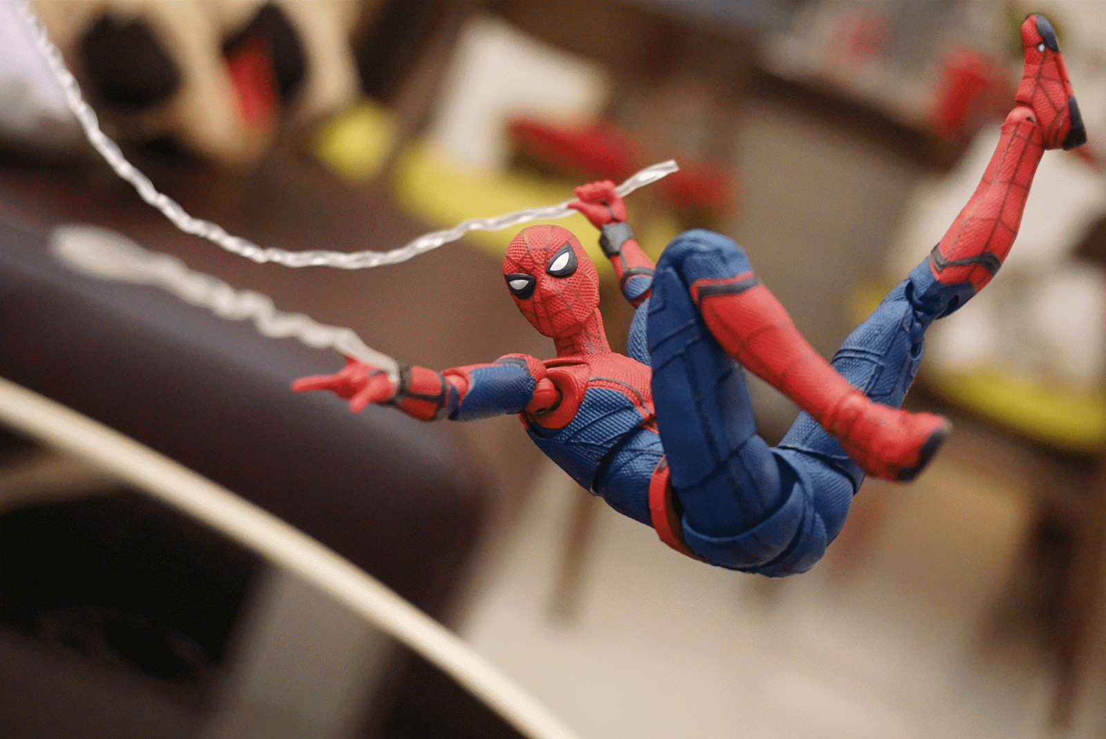 spider man photography levitation toy gif tutorial homecoming swinging figuarts