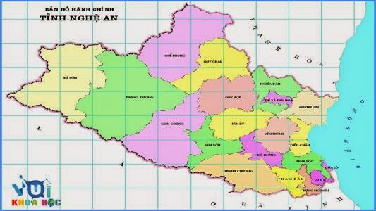 Bản đồ hành chính tỉnh Nghệ An