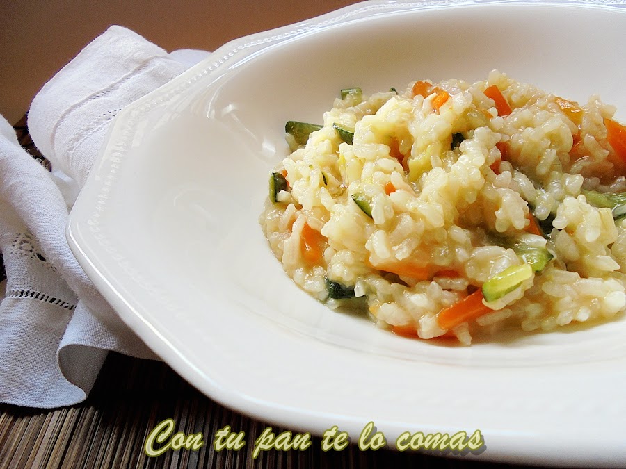 Arroz con calabacín y zanahoria