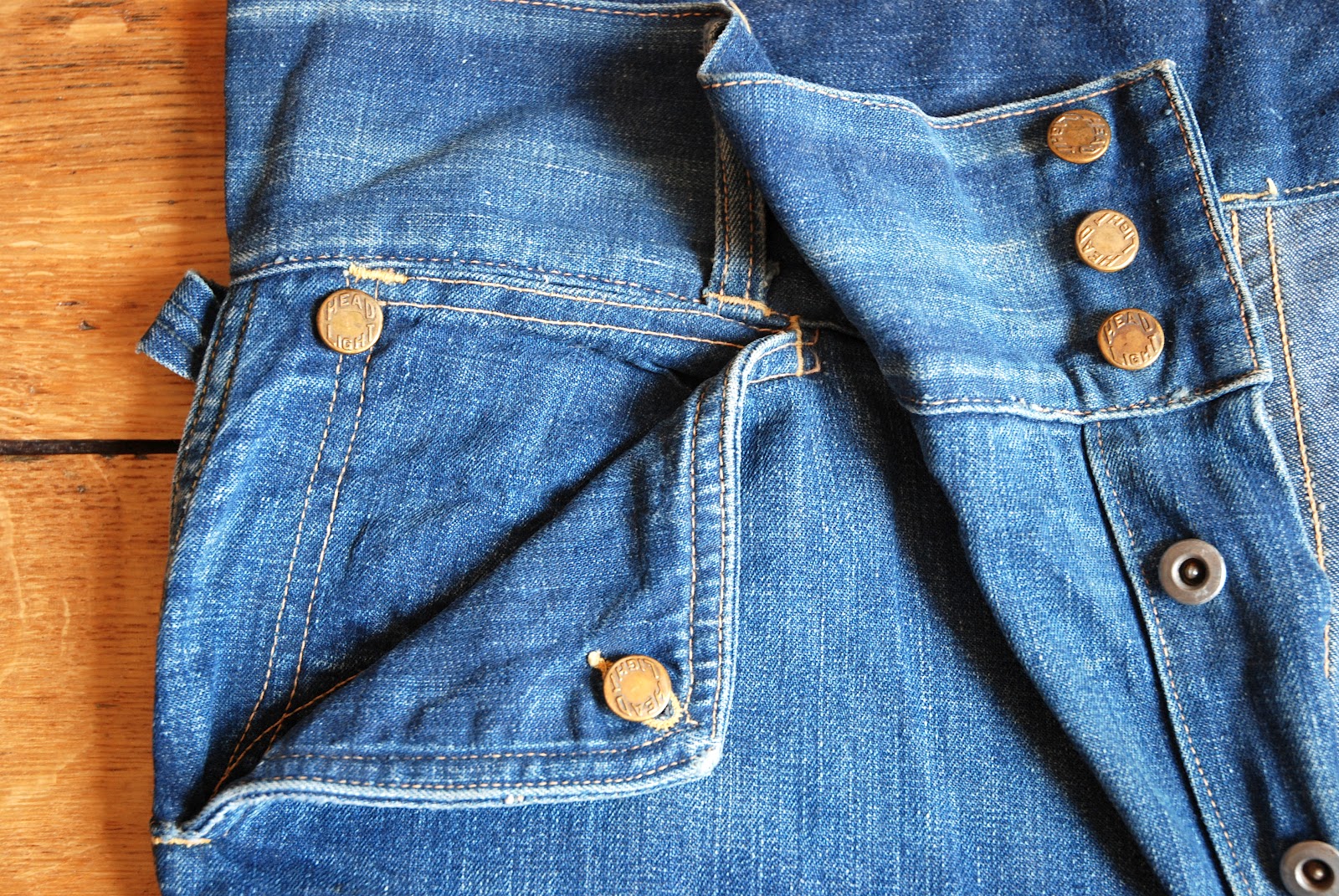 The Vintage Catalogue Rare 1940 HEADLIGHT Denim Jeans POCKET FLAPS