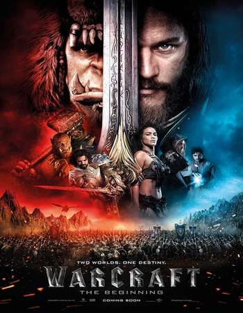 Poster Of Warcraft 2016 English 900MB CamRip x264 Free Download Watch Online Worldfree4u