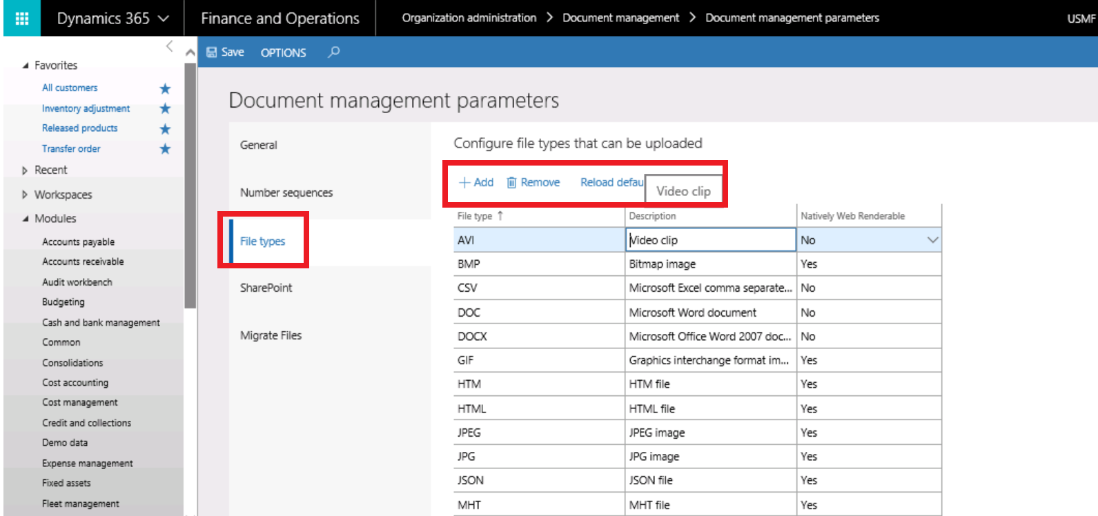 How to activate document management for table in Dynamics 365?
