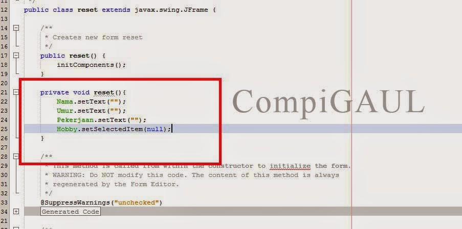 Membuat Tombol Reset Pada Frame Entry Data Netbeans « compi gaul