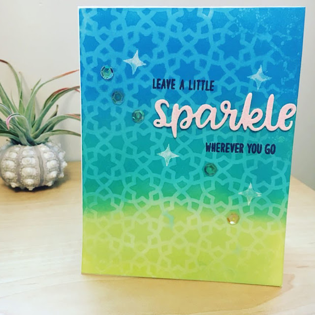 Sunny Studio Stamps: Sparkle Word Die Customer Card Share by Swift Creations
