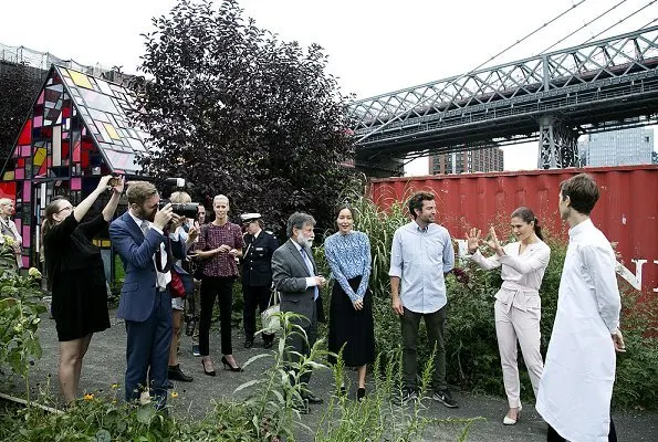 Crown Princess Victoria wore By Malene Birger pumps and she carried By Malene Birger bag, pink top and trousers