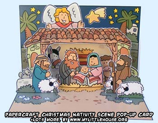 Papercraft  nativity scene scene card! nativity pop up papercraft Christmas