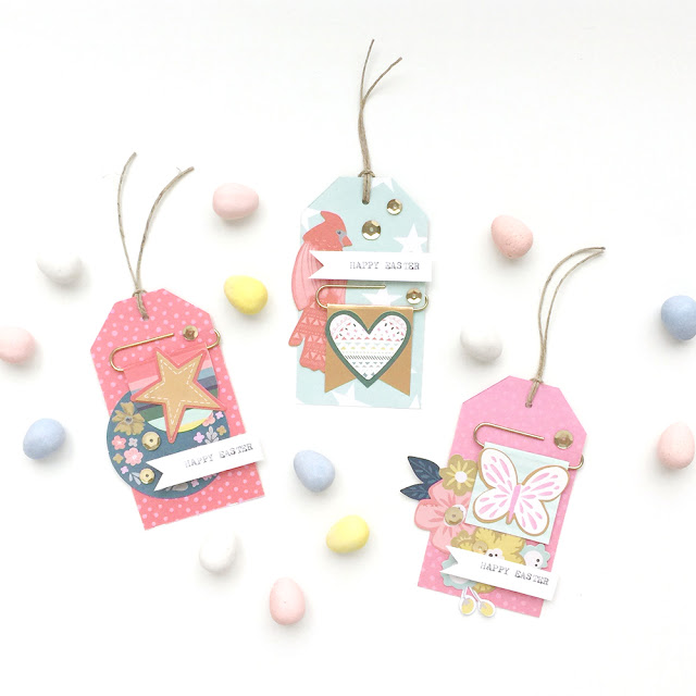 Easy Easter Gift Tags by Aly Dosdall with the Square Punch Board and the Tag Punch Board from We R Memory Keepers