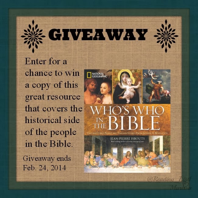 Giveaway - Who's Who in the Bible  {Reading List}