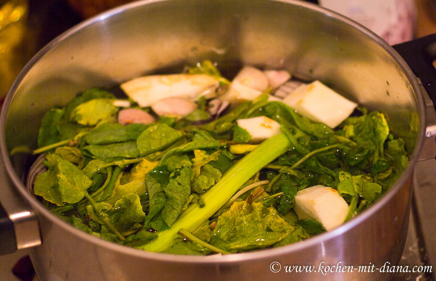 Radish leaf soup Cooking with Diana